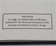 1994 The Memorial Tournament Book Honoring Mickey Wright - Mark Brooks Collection