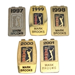 Lot of Five PGA Money Clips 1997-2001 Mark Brooks Collection