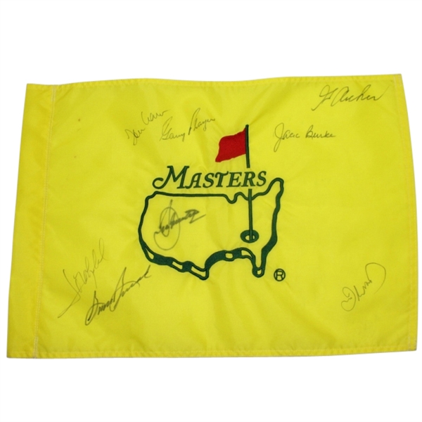 Unofficial Masters Embroidered Flag Signed by Seve, Snead, and others PSA #Z06950