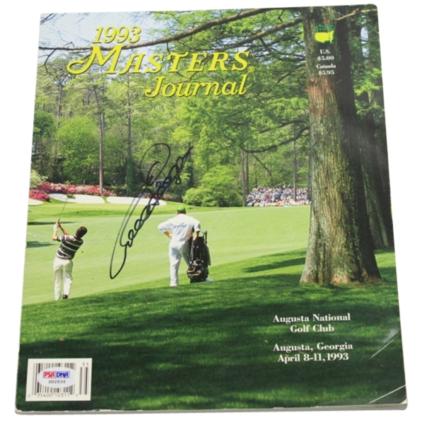 Bernhard Langer Signed 1993 Masters Journal PSA #X02535