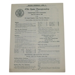 1947 US Open Championship at St. Louis CC Contestant Four Page Entry Form - Blank
