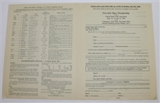 1946 US Open Championship at Canterbury GC Contestant 4 Page Entry Form - Blank