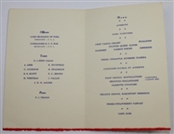 1955 Reception Dinner Menu for British Ryder Cup Team at Atlantic City CC