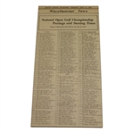 1928 US Open Full Pairing List Newspaper Article