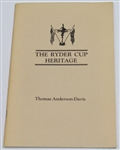 Ryder Cup Heritage and Trust Deed Pamphlets - Facsimile