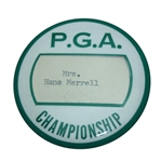 1960 PGA Championship Contestant Wives Badge - Mrs. Hans Merrell