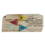 Jack Nicklaus Signed 1966 Intl Trophy and Canada Cup Ticket-Contested in Tokyo- Seldom Seen!