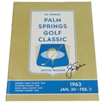 Jack Nicklaus (Win #4 of 73 Career)  Signed 1963 Palm Springs Golf Classic Program JSA COA