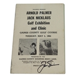 Jack Nicklaus Signed 1964 Nicklaus & Palmer Exhibition and Clinic Program JSA COA