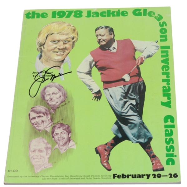 Jack Nicklaus Signed 1978 Inverrary Classic (Win #65 of 73 Career PGA) Program JSA COA
