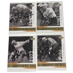Jack Nicklaus Signed 1962, 1967, 1972, & 1980 Golden Bear Golf Cards JSA COA
