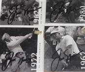 Jack Nicklaus Signed 1962, 1967, 1972, & 1980 Golden Bear Golf Cards JSA COA