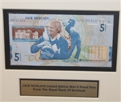 Jack Nicklaus 2005 British Open RBS 5lb Note with Photo Display - Framed