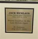 Jack Nicklaus 2005 British Open RBS 5lb Note with Photo Display - Framed