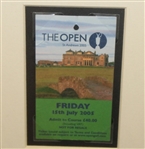Jack Nicklaus 2005 British Open RBS 5lb Note, Ticket, and Photo Display - Framed