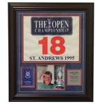John Daly 1995 British Open Signed Photo with Flag and Scorecard Display - Framed