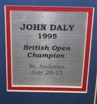 John Daly 1995 British Open Signed Photo with Flag and Scorecard Display - Framed
