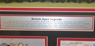 British Open Legends Photo with RBS 5lb Note and Jack  Nicklaus Photo Display - Framed