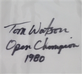 Tom Watson Signed Muirfield (Site 1980 Brit. Open Win) Embroidered Flag W/Notation- JSA COA