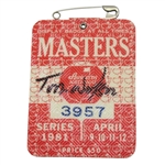 Tom Watson Signed 1981 Masters Badge JSA COA