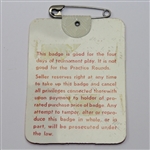 Tom Watson Signed 1981 Masters Badge JSA COA