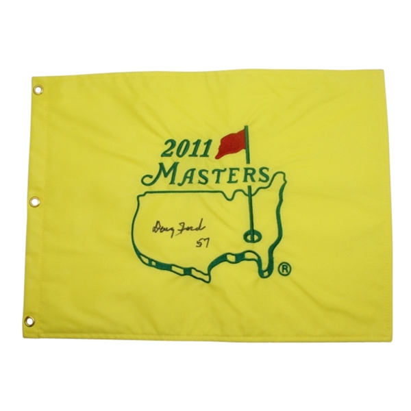 Doug Ford Signed 2011 Masters Embroidered Flag JSA COA