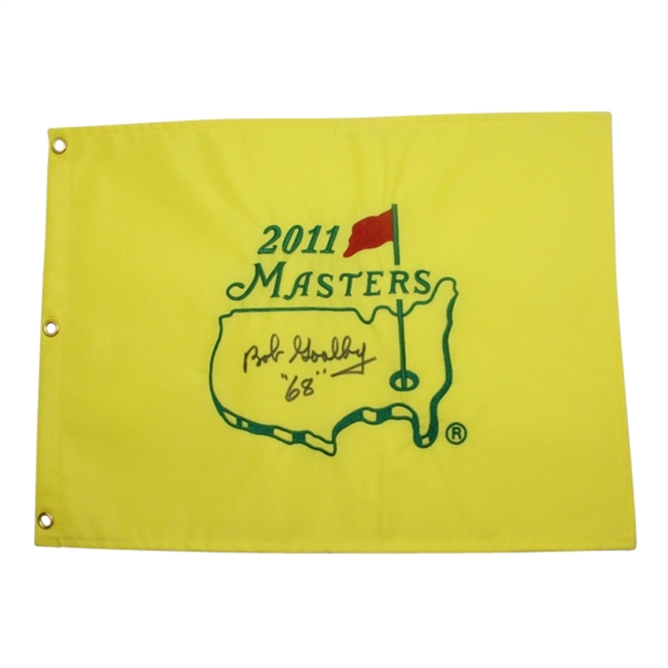 Bob Goalby Signed 2011 Masters Embroidered Flag JSA COA