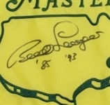 Bernhard Langer Signed 2014 Masters Embroidered Flag JSA COA