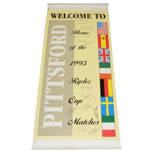 1995 British European Ryder Cup Team Signed Banner JSA COA