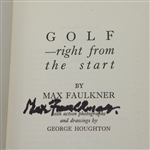 Max Faulkner Signed 'Golf - Right from the Start' Book JSA COA