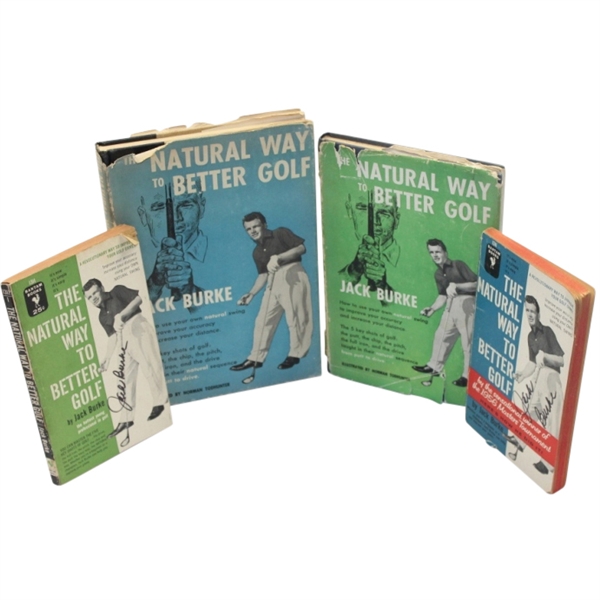 Lot of Four Jack Burke Signed Natural Way to Better Golf Books/Pamphlets JSA COA