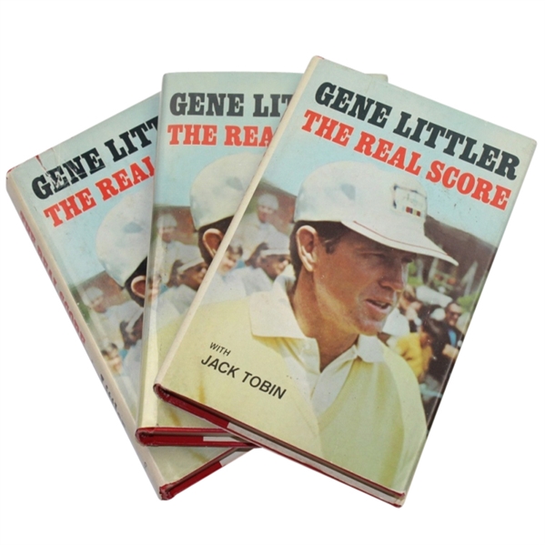 Lot of Three Gene Littler Signed The Real Score Books JSA COA