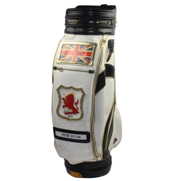 Peter Butlers 1973 Official Ryder Cup Golf Bag-Scores First Hole-In-One In Cup Matches!