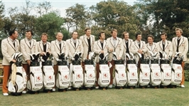 Peter Butler's 1973 Official Ryder Cup Golf Bag-Scores First Hole-In-One In Cup Matches!