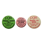 Lot of Three 1969 PGA Championship Badges - Press Guest, Grounds, and Radio-TV