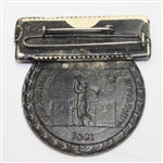 Felix Serafin's 1941 Texas Open Contestant Badge #77 with Guest Badge