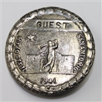 Felix Serafin's 1941 Texas Open Contestant Badge #77 with Guest Badge