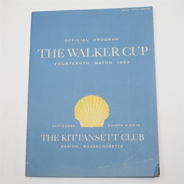 1953 The Walker Cup at The Kittansett Club Program - USA 9-3