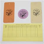 Lot of Three 1958 PGA Championship at Llanerch CC Tickets with Scorecard