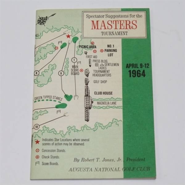 1964 Masters Tournament Spectator Guide - Arnold Palmer Winner