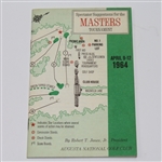 1964 Masters Tournament Spectator Guide - Arnold Palmer Winner