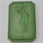 Bobby Jones Era Golfer Depiction on Green Opaque Glass Soap Dish