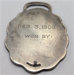 1908 Pinehurst Sterling Silver 'Ask The Man' Tin Whistles Medal