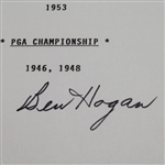 Ben Hogan Signed Career Accomplishments Page JSA COA