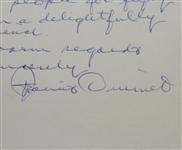 Francis Ouimet Handwritten Letter JSA COA