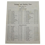 1973 Masters Par 3 Tournament Pairing Sheet