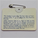 1976 Masters Tournament Badge - #7816 - Ray Floyd Winner