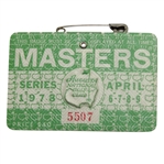 1978 Masters Tournament Badge - #5507 - Gary Player Winner