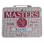 1986 Masters Tournament Badge - #X14285 - Jack Nicklaus 6th Masters Victory!