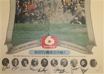 1976 Open Golf Championship Multi-Star Signed Japanese Advertising - Rare JSA COA